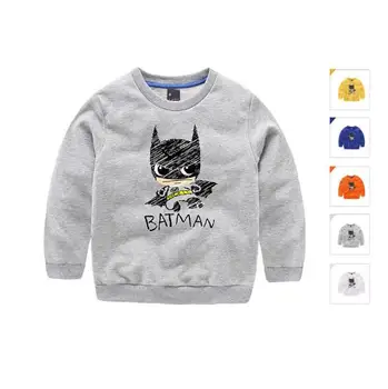 

2018 New Cartoon batman Print Children Spring Sweater For Boy Girls Autumn Long Sleeves 100%Cotton Tops Baby Sweater Clothes