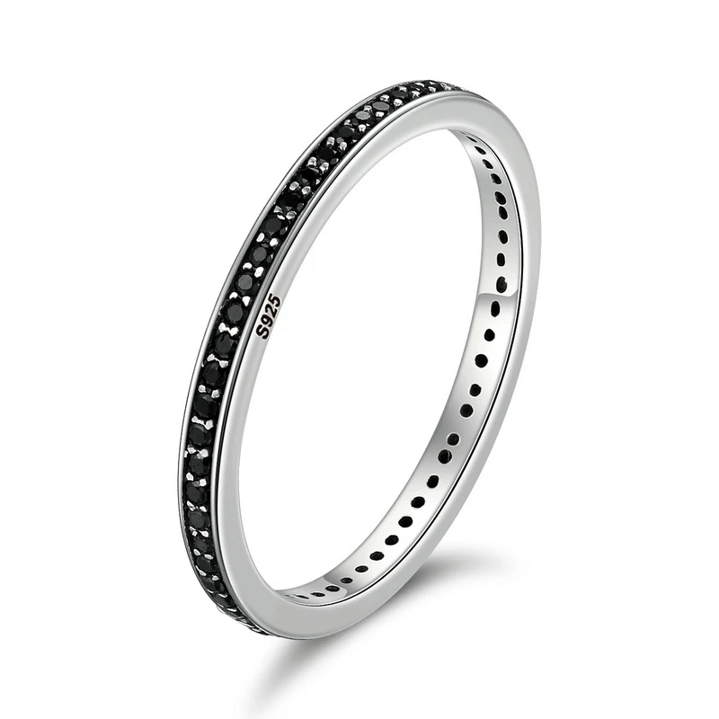 WOSTU, Настоящее серебро 925 пробы, простые геометрические круглые кольца для женщин, Рождественский подарок BKR066