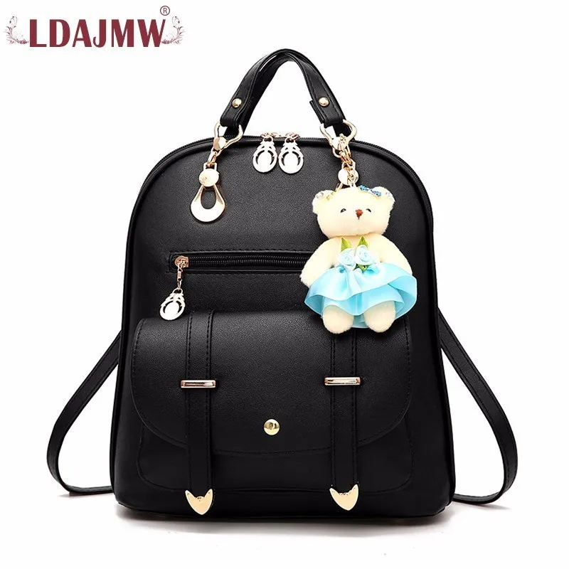 LDAJMW Новое поступление женские рюкзаки однотонный модный кожаный рюкзак на