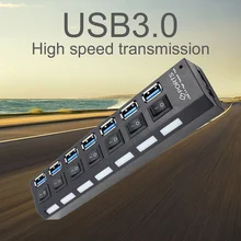 USB HUB 3,0 7 Порты Micro USB 3,0 концентратор разветвитель с Мощность адаптер USB hab высокое Скорость 5 Гбит/с USB разветвителем 3 концентратор для ПК