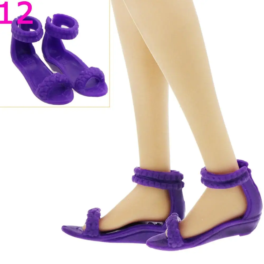 1 обувь на плоской подошве; смешанные летние спортивные кроссовки; туфли-лодочки; повседневные милые босоножки; модельная одежда; аксессуары для куклы Барби - Цвет: 12