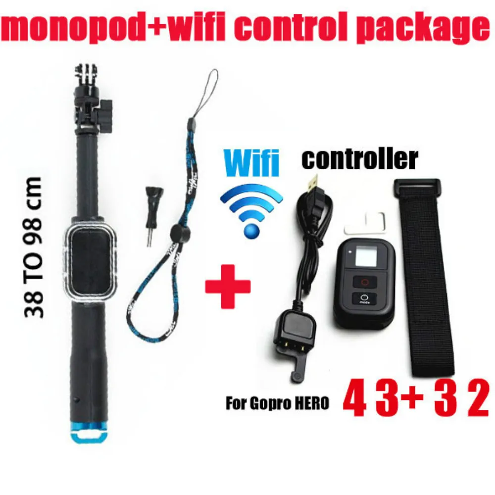 go pro accessories tripod handheld gopro monopod Remote Pole + WIFI Remote control + RC Charging Cable for gopro hero 5 3 3+ 4 go pro accessories tripod handheld gopro monopod Remote Pole + WIFI Remote control + RC Charging Cable for gopro hero 5 3 3+ 4
