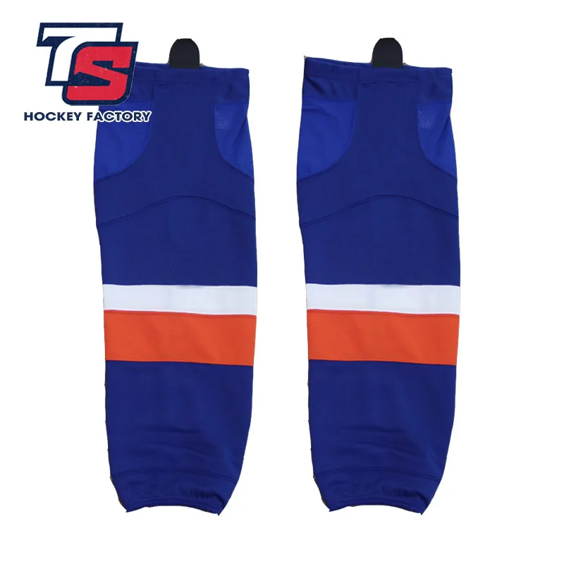 

COLDOUTDOOR free shipping 100% Polyester Breathable Islanders Ice Hockey sport Socks Cheap Shin Guards W023 for fans