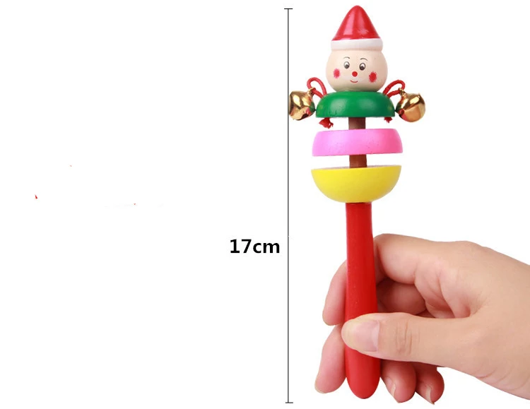 Деревянная палочка колокольчики радужные рукопожатие срезанный мультяшный Колокольчик для животных погремушки детские обучающие игрушки
