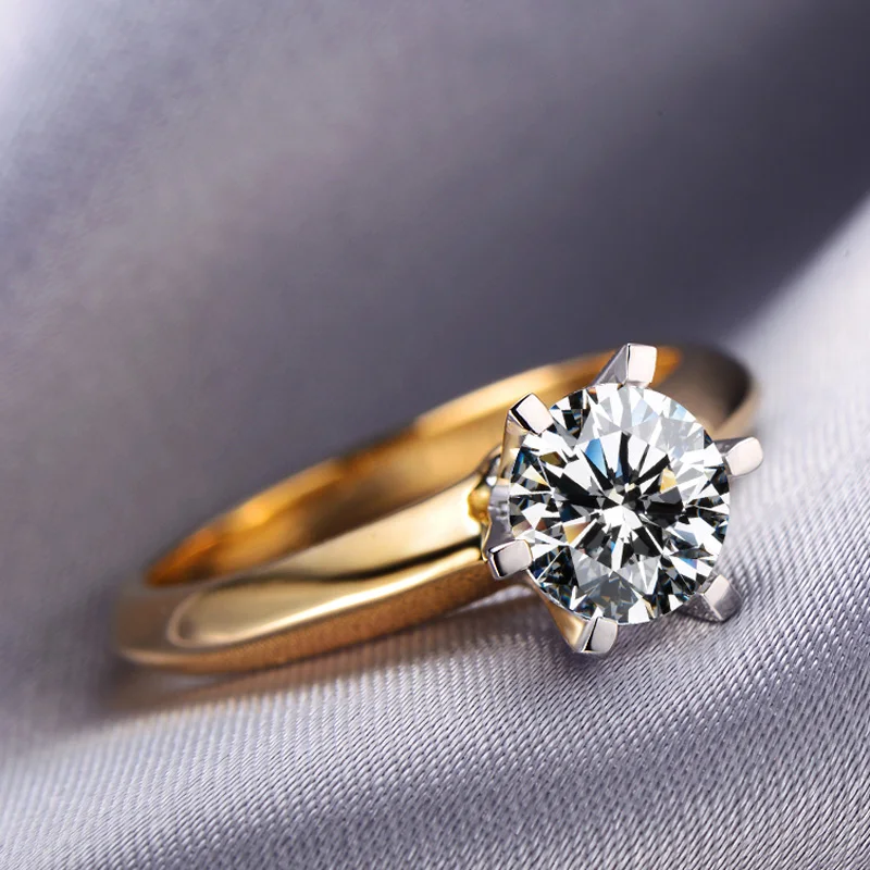 Скидка 95%! LMNZB чистое Оригинальное Золотое кольцо натуральное 2 карата белое Пасьянс кубический циркон обручальное кольцо для женщин LM168