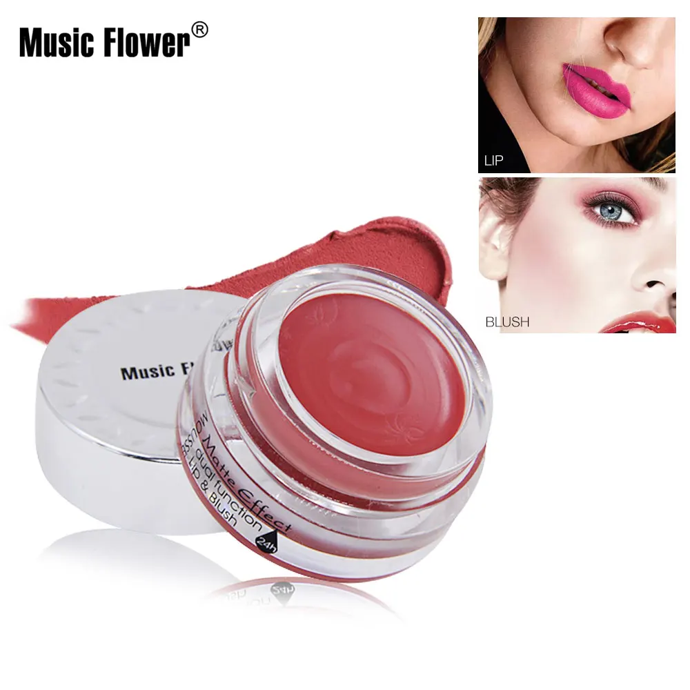 

Music Flower Matte Effect Dual Function Mousse Blush Long lasting Makeup Lip gloss Moisturizer Rouge Mineral Blush lipstick
