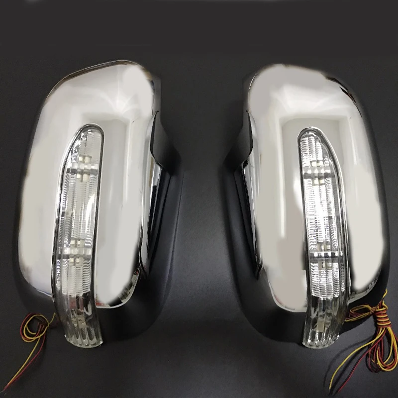 

For Toyota hilux accessories ABS chrome design rear view mirror cover cap with side lamp for toyota hilux vigo 2012 2013 2014