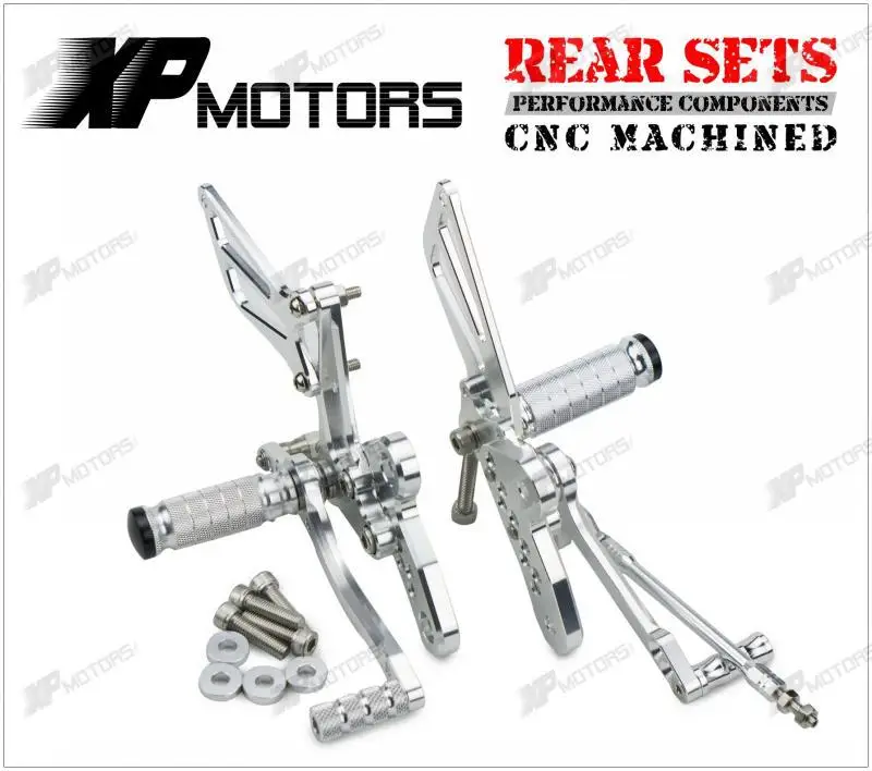 

CNC Adjustable Rearset Footrest Rear Sets For Suzuki Hayabusa GSX1300R 1998 1999 2000 2001 2002 2003 2004 2005 2006 2007 Silver