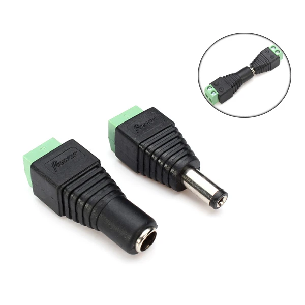 Fictory 5.5x2.1mm Power Plug-5 Pair 5.5x2.1mm Male Female DC Power Plug Jack Connector with Lock Cable Wire Black Fictory 5.5x2.1mm Power Plug-5 Pair 5.5x2.1mm Male Female DC Power Plug Jack Connector with Lock Cable Wire Black
