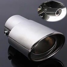 Universal Car Rear Round Exhaust Pipe Tail Muffler Tip Chrome Stainless Steel Automobile Muffler Tip Replacement Car Accessories universal car exhaust muffler tip high quality stainless steel pipe chrome trim modified car tail pipe exhaust system new