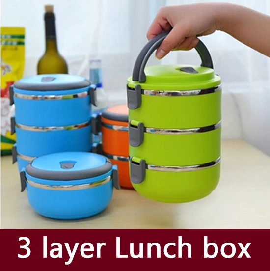 2016 Knife Bento Box Fashion Sale Solid Bento Lunch Box Set Marmita Layers Stainless Steel Insulated