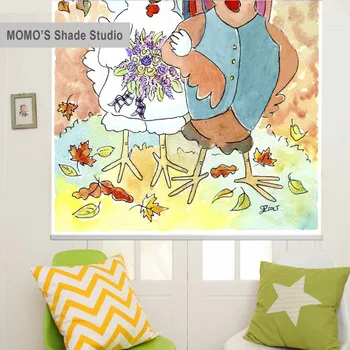 

MOMO Roller Blinds Shades Blackout Design Window Blinds Painting Curtains Roller Shades Thermal Fabric Custom Size ,PRB set307