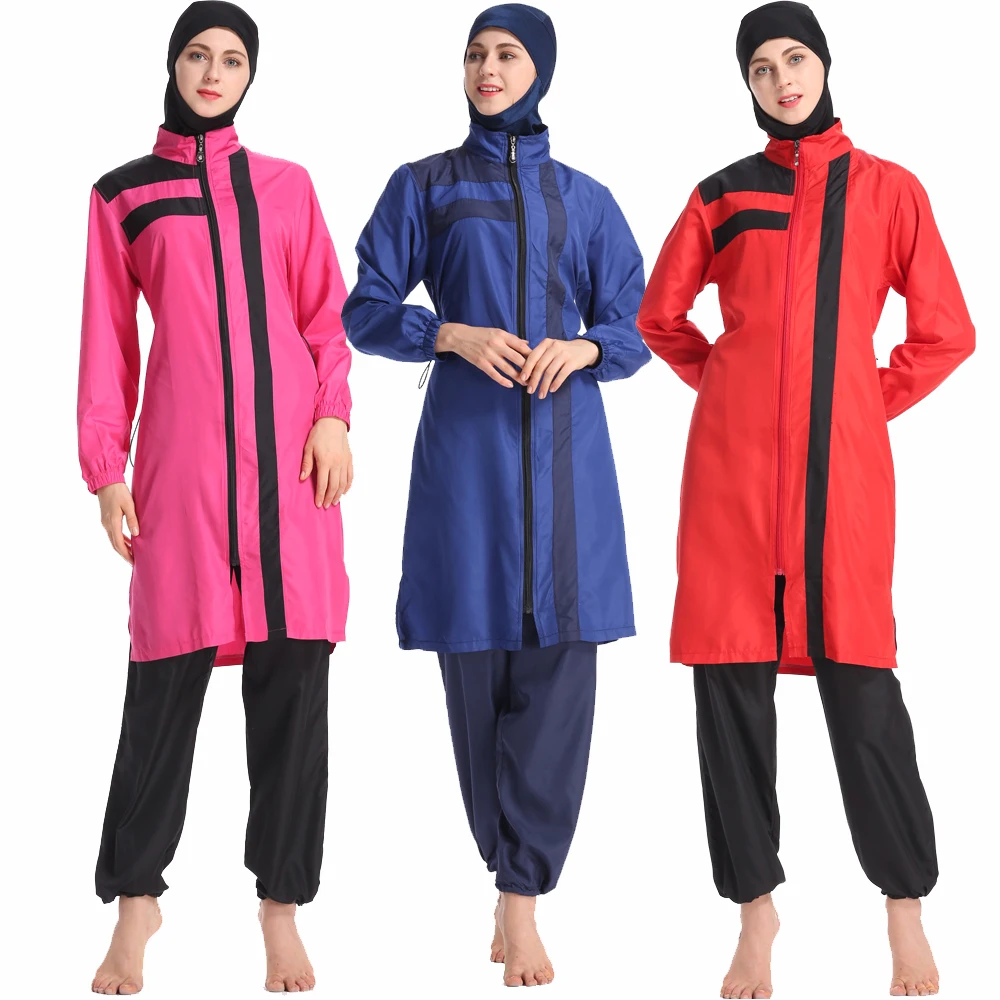 

Modest Swimwear with Hijab Detachable, Muslim Swimsuit Islamic Modest Swimwear Beachwear Full Cover Length