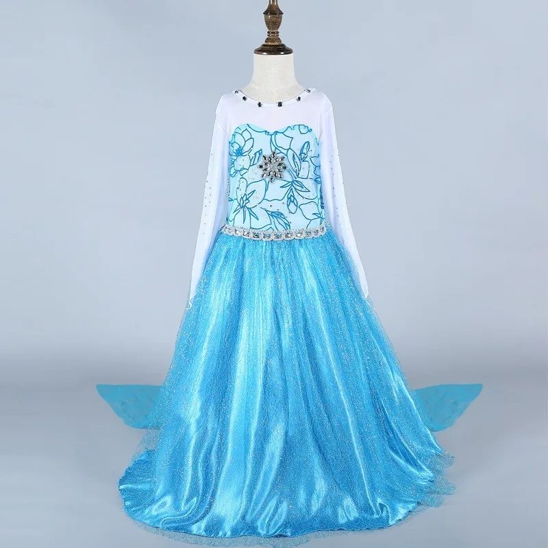 Платье принцессы Эльзы костюмы с Анной Снежной Королевой Эльзой Косплей Платья Детская одежда Fantasia Vestido для детей