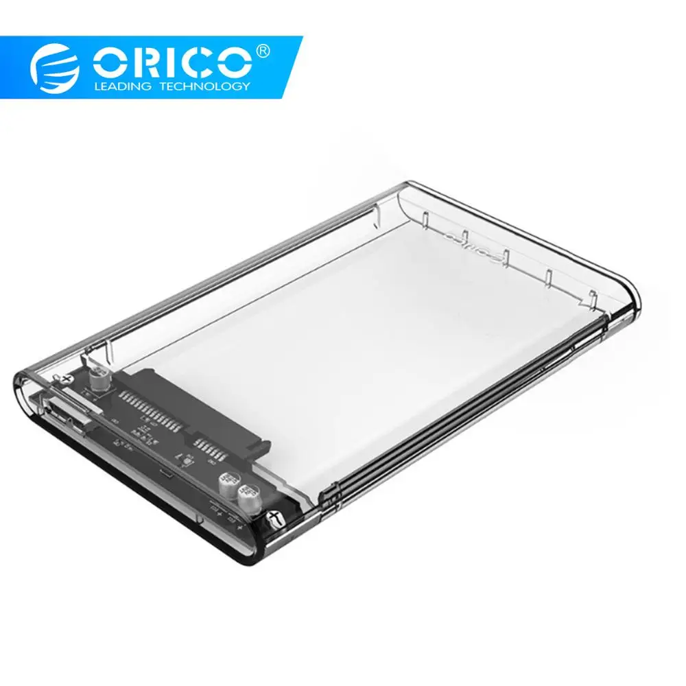 ORICO 2.5" Transparent 5Gbps USB3.0 to Sata3.0 HDD Case Tool Free Enclosure 