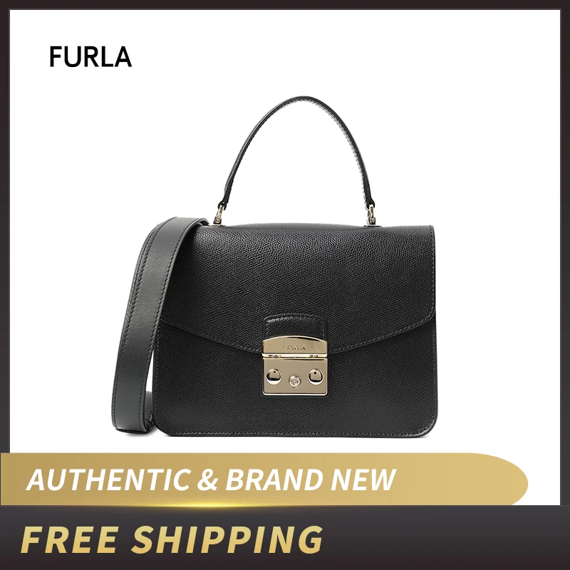 

FURLA METROPOLIS S TOP HANDLE LEATHER BAG BLE8