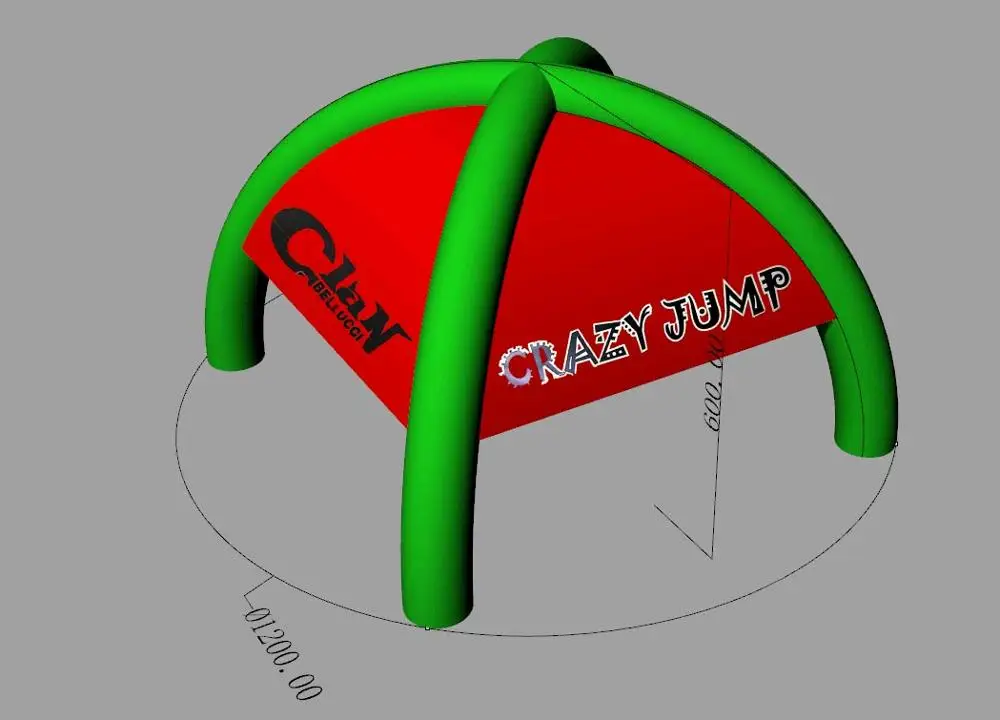 Изготовленный На Заказ 12m диаметров x6m H с 4 ногами в красном и зеленом надувном шатре паука для Италии