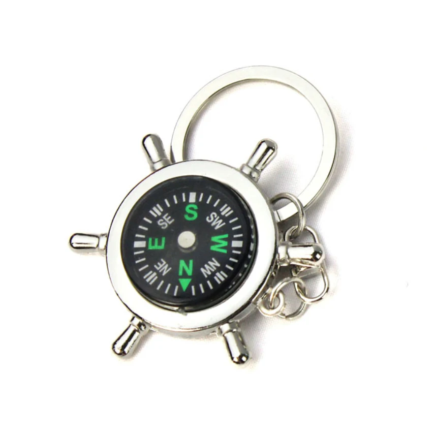 

Premium Mini Camping Hiking Compasses Outdoor Travel Portable Alloy Silver Navigation Keychain Wild Survival Tool GiftsHot