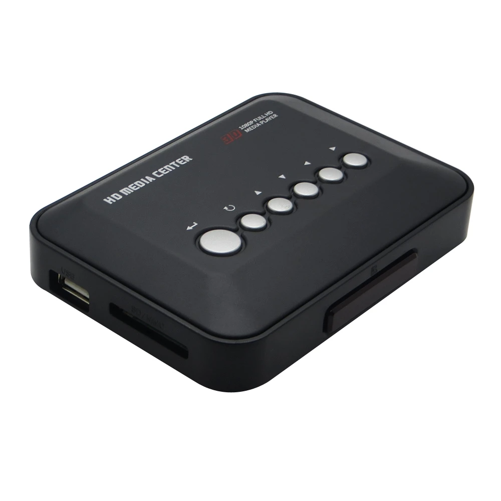 Мини Full HD 1080P H.264 MKV 3D HDD HDMI медиаплеер центр Поддержка HDMI/AV/VGA/USB/SD/MMC