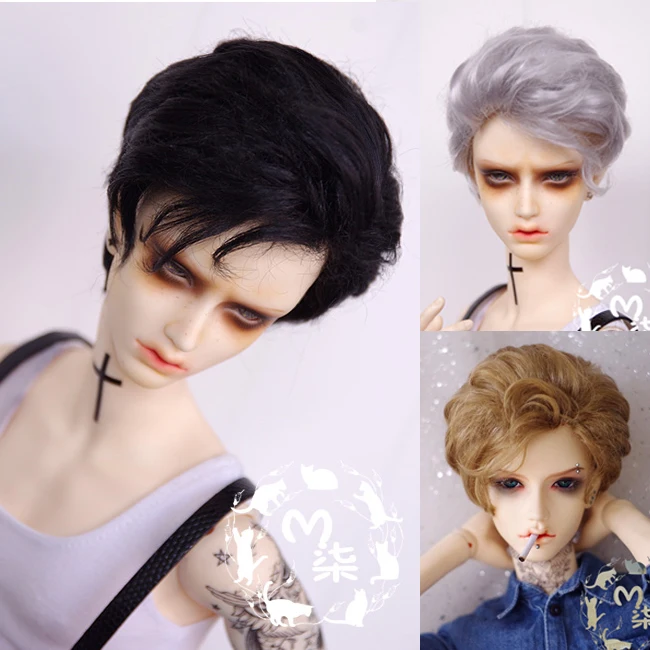 

M7-bjd doll wig Synthetic mohair 8-9inch 7-8inch 1/3 1/4 beerage brown vintage