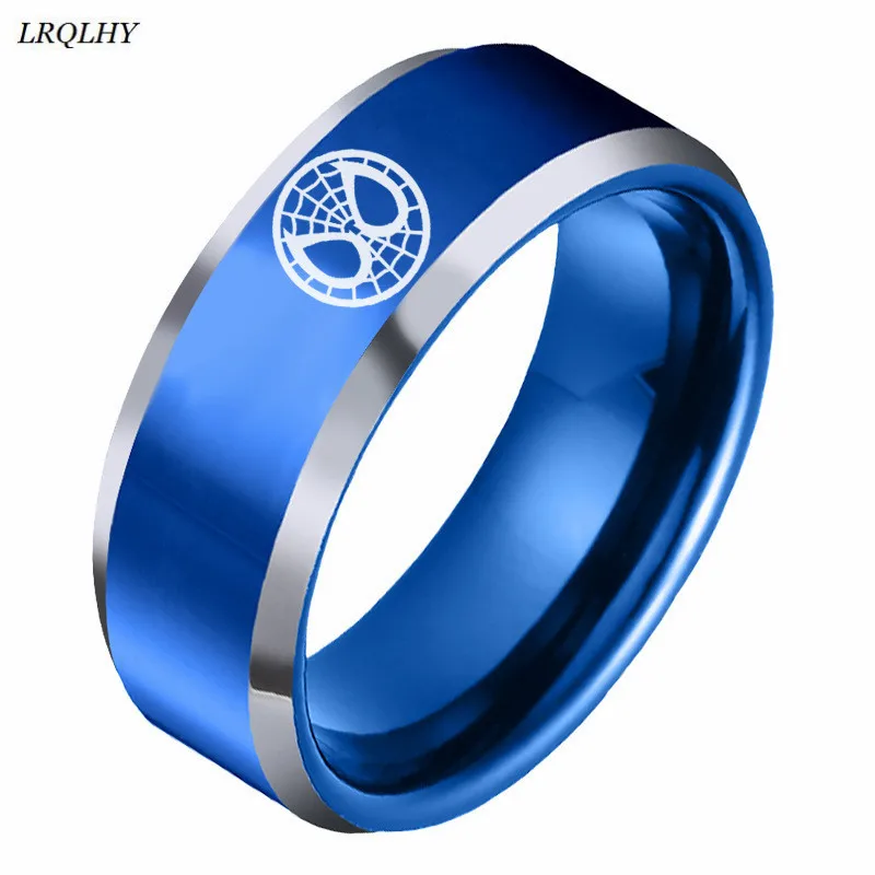 

fashion Marvel Avengers ring Anime related spider man symbols finger ring trendy simple Titanium metal jewelry cute fashion gift