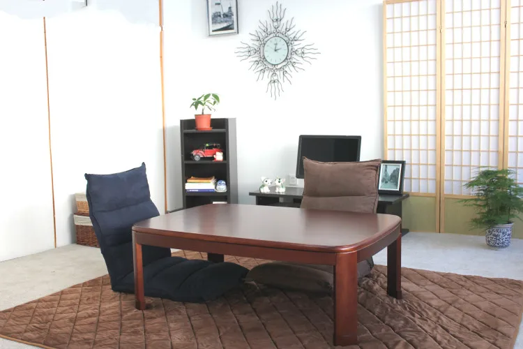Asian Traditional Kotatsu Table Rectangle 105cm Walnut Color Low Modern Heated Foot Warmer Wood Furniture Coffee Table Design Asian Traditional Kotatsu Table Rectangle 105cm Walnut Color Low Modern Heated Foot Warmer Wood Furniture Coffee Table Design
