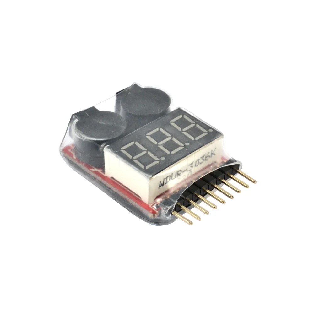 

1 pc 1-8S 2IN1 Lipo Li-ion Battery Tester Low Voltage Buzzer Alarm Test Tool