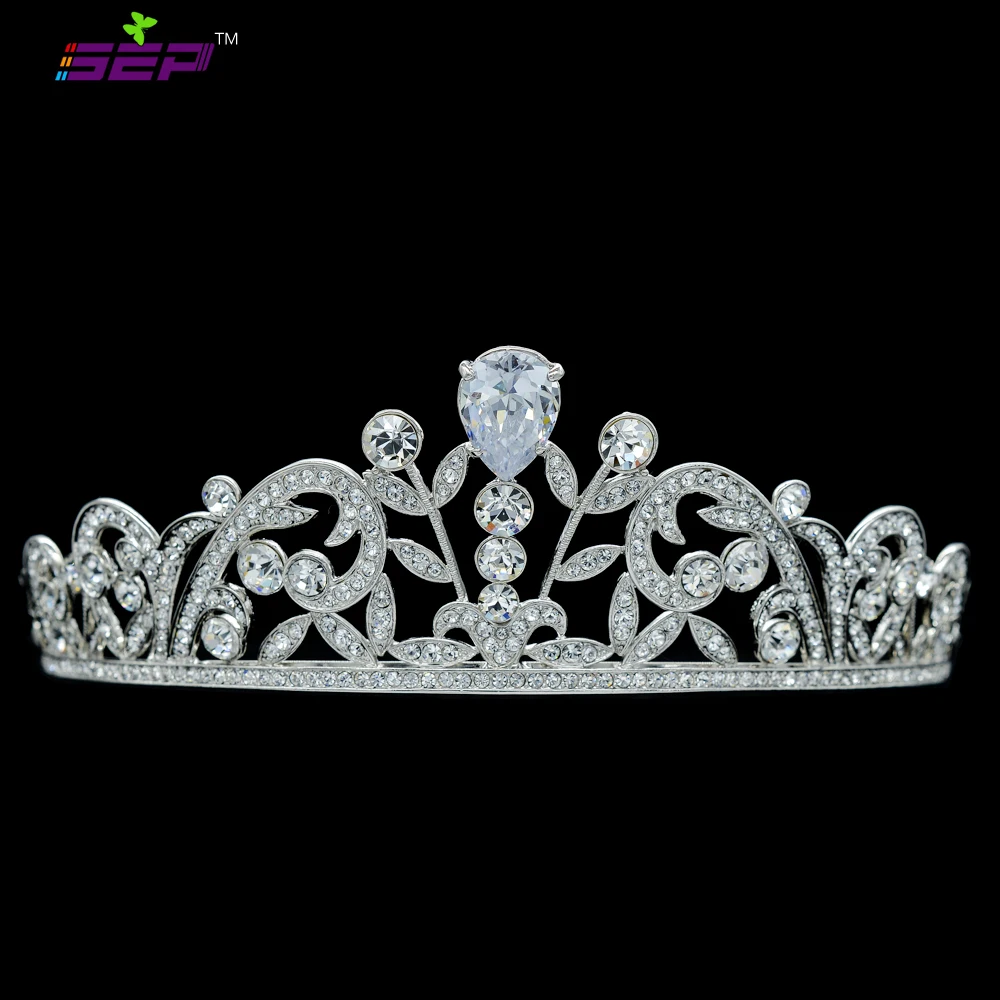 

Real Austrian Crystal Zircon Pageant Tear Drop Zircon Tiaras Crown Headbands for Wedding Bridal Jewelry Accessories SHA8676