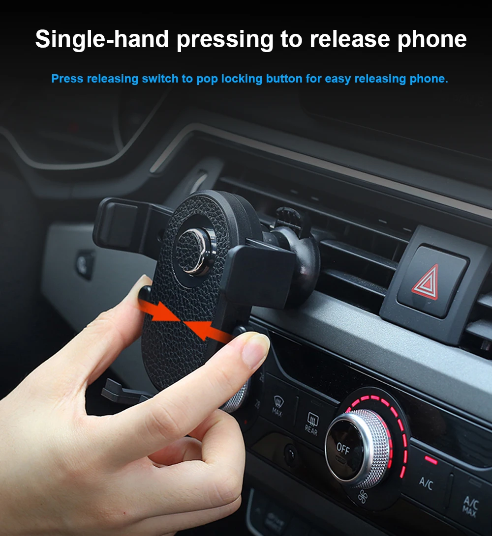 Ascromy Air Vent Phone Holder Car Mount Cradle for IPhone 7 Plus 8 X Samsung Xiaomi Pocophone F1 Mi8 Support Smartphone Voiture (2)