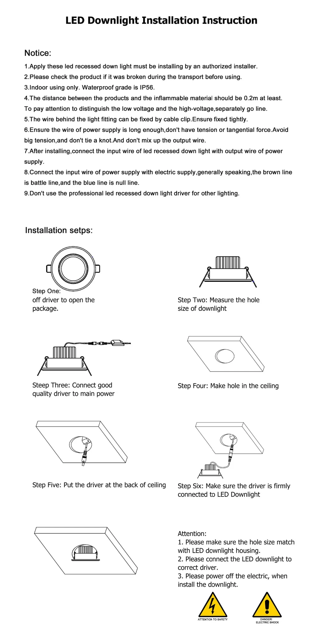 installation instruction.