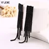 Black Full Rhinestone Drop Earring Quality Earrings For Women Luxury Jewelry Long Dangle Earring #E019 ► Photo 2/6