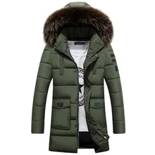 Long Hooded Parkas Men coat Thick Warm Mens Winter Jacket Male costume hoody Clothing Man Coat Fur Collar Overcoats
