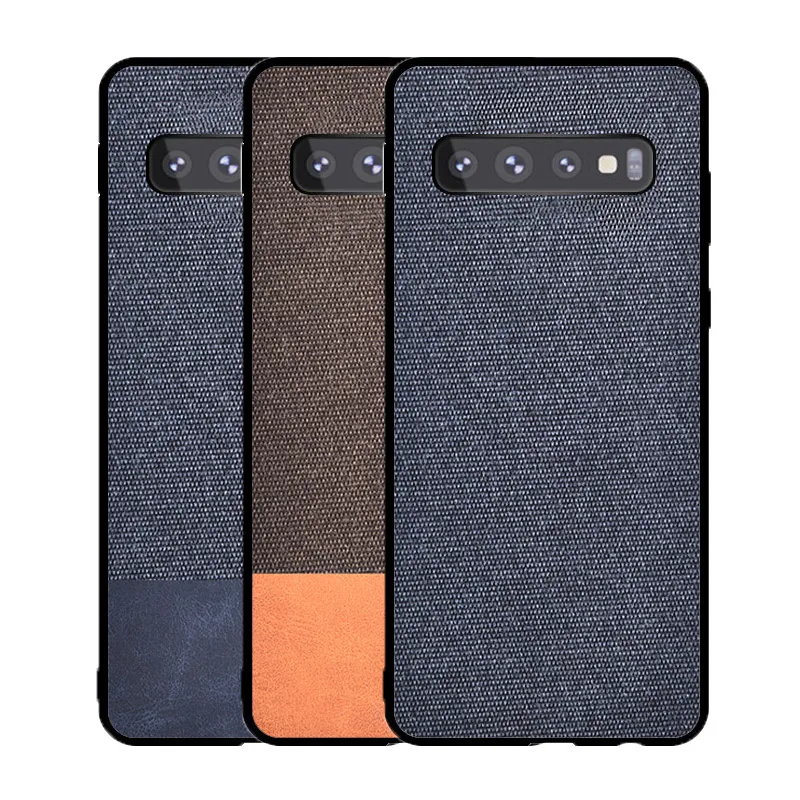

For Samsung S9 S8 S10 Case Fabric Cloth PU Leather Phone Bag For Samsung Galaxy S7 S8 S9 S10 Plus Case Vintage Splice S10e Cover