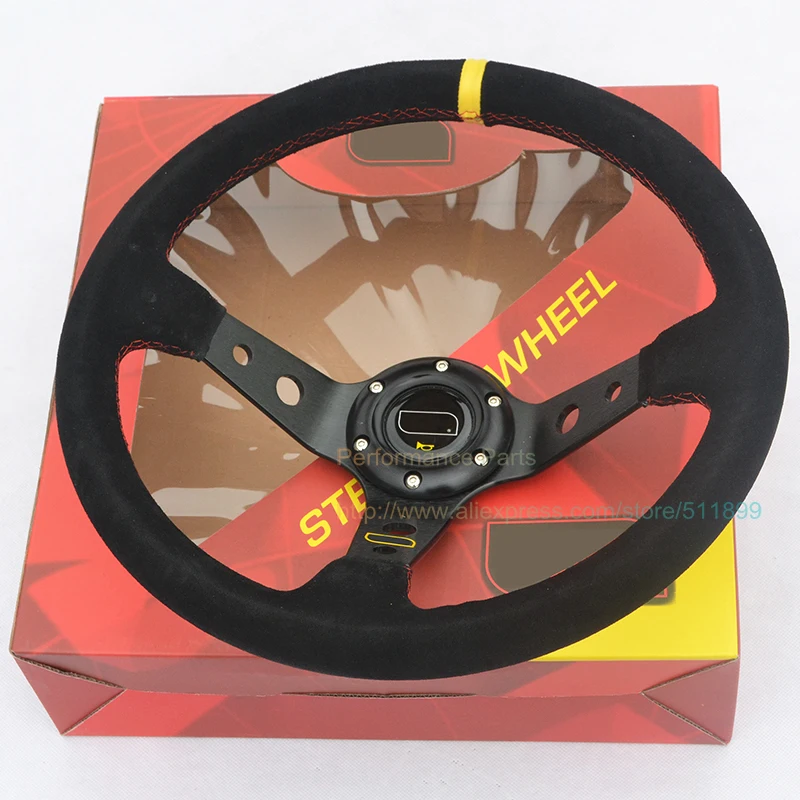 LYJ PMO001SUEDE Universal Suede Leather Modified Auto Steering Wheel
