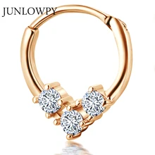 Junloupy 1 шт. Сердце Циркон пирсинг нос индийские ювелирные изделия сегмент шарнирные кольца Nariz перегородка кликер Серьги Козелок Ювелирные изделия для тела