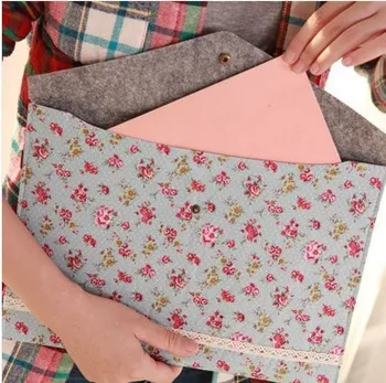 

DHL Freeshipping 300pcs New vintage dots flower lace series A4 documents file bag /File folder / stationery Filing Production