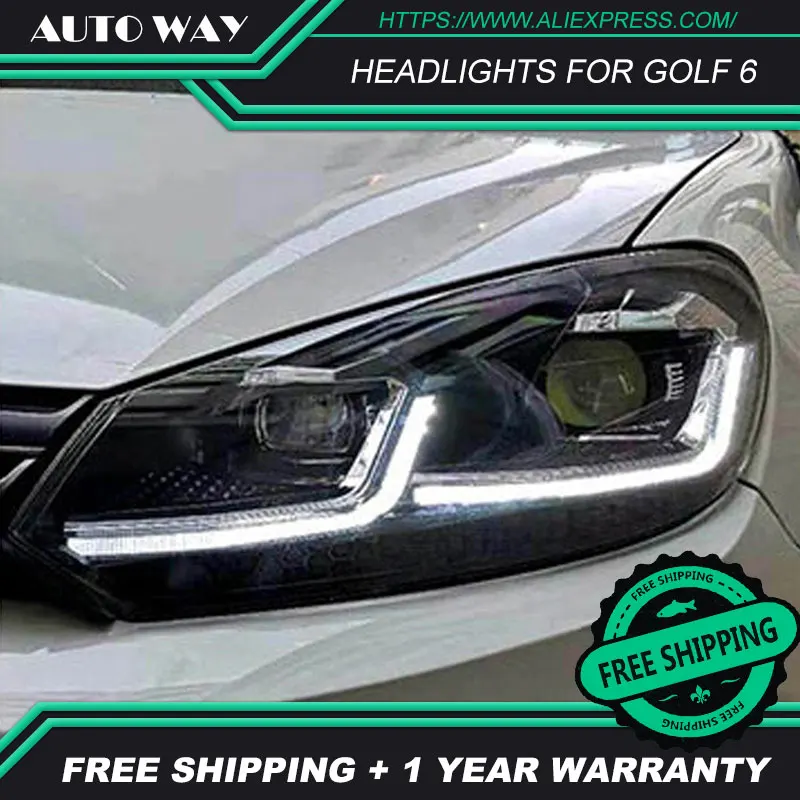 Стайлинг автомобиля для VW Golf 6 MK6 2009-2013 светодиодный головной фонарь биксеноновый