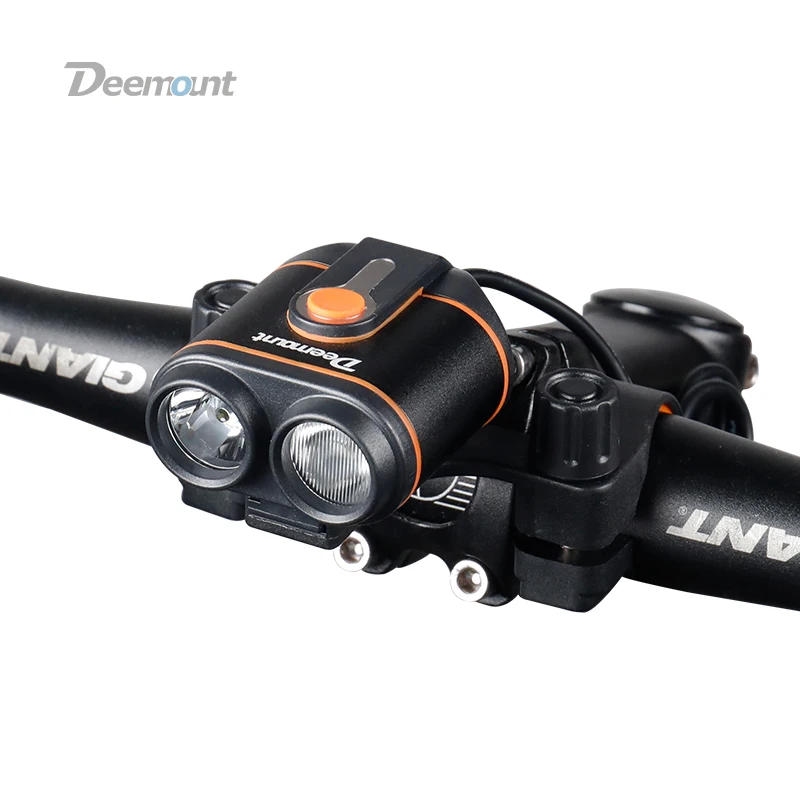 Kaufen Deemount Fahrrad Scheinwerfer 8,4 V Bike Front Lampe Dual Chips 400Lumen Optional #18650 Power Box 8,4 V 5,0 V ausgang Radfahren Beleuchtung