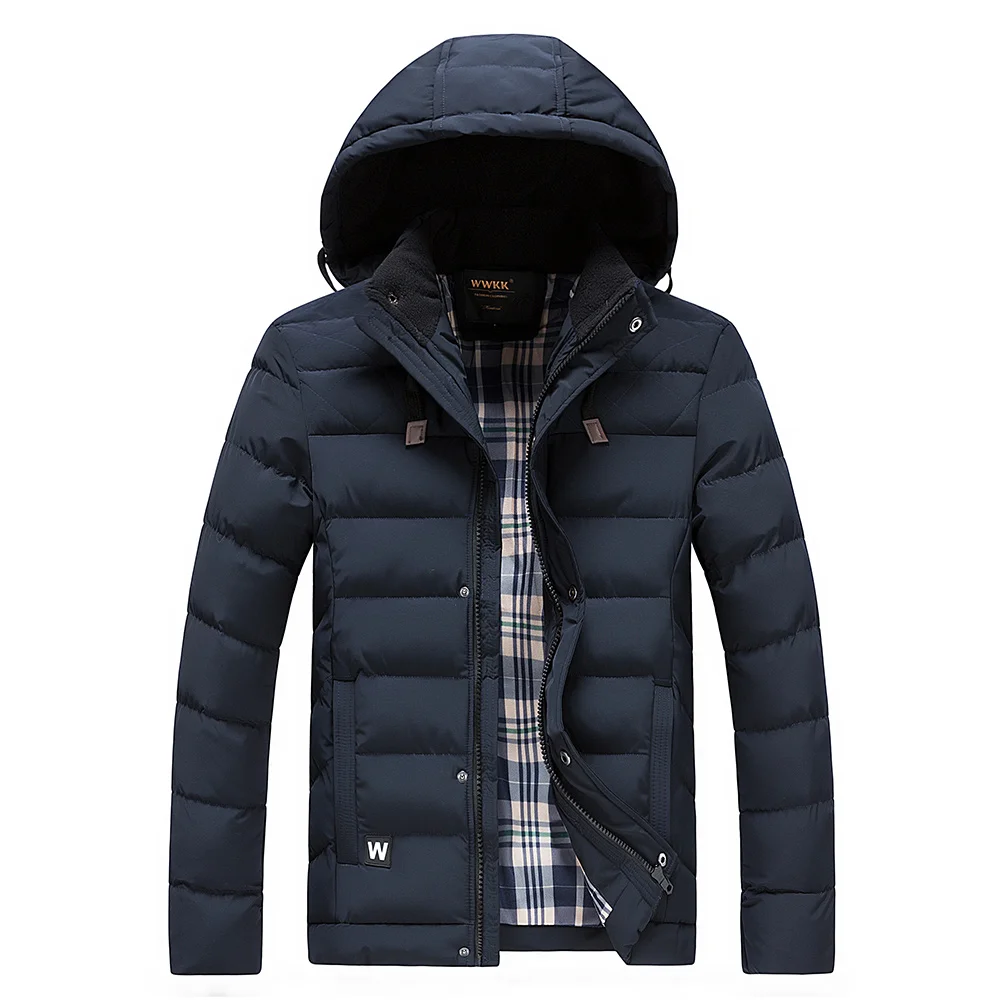 Для мужчин пальто куртка подкладка зимняя верхняя одежда брендовая куртка парки Hombre Invierno толстые Шинель Большой Размеры LIYUCT K75 - Цвет: DARK BLUE