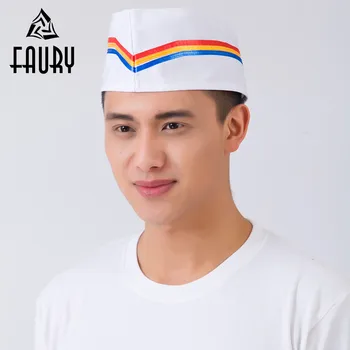 

Men Women Navy Style Hat Restaurant Hotel Kitchen Catering Sushi Chef Hats Breathable Flat Hats Work Wear Caps Accessories
