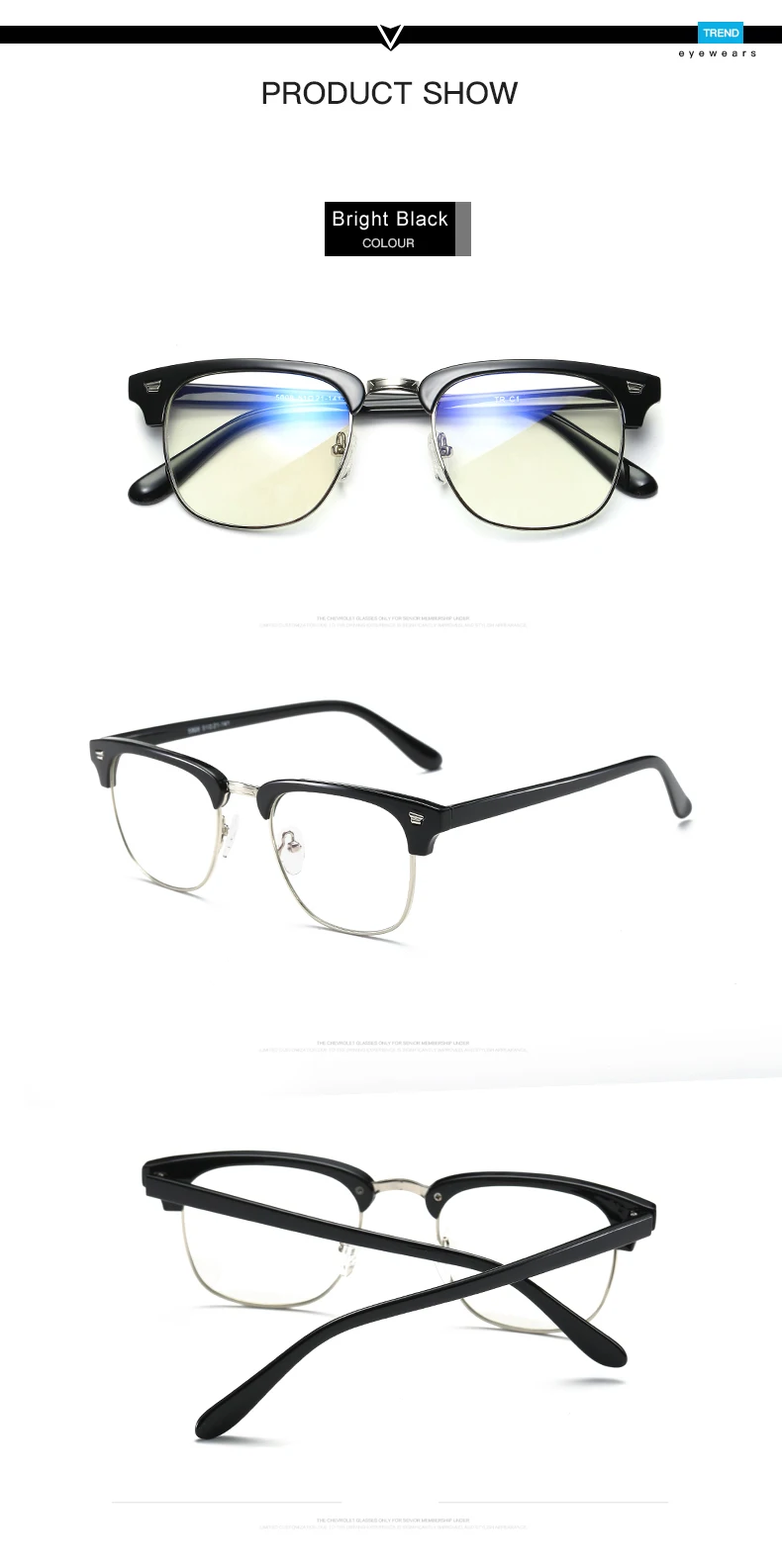 AORON бренд TR90 анти голубой луч прозрачные линзы поддельные очки защитные очки титановая оправа для чтения компьютерные очки для женщин и мужчин