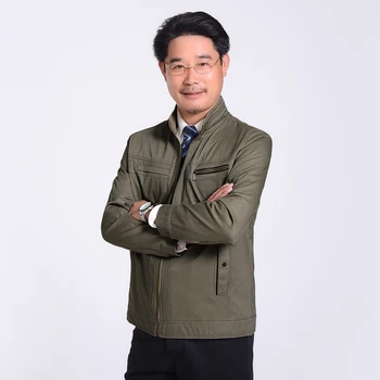 

Middle Aged Men Casual Jackets Man Autumn Spring Stand Collar Zipper Front Car Coat Father Outwear Plus Size Chaqueta Hombre 50s