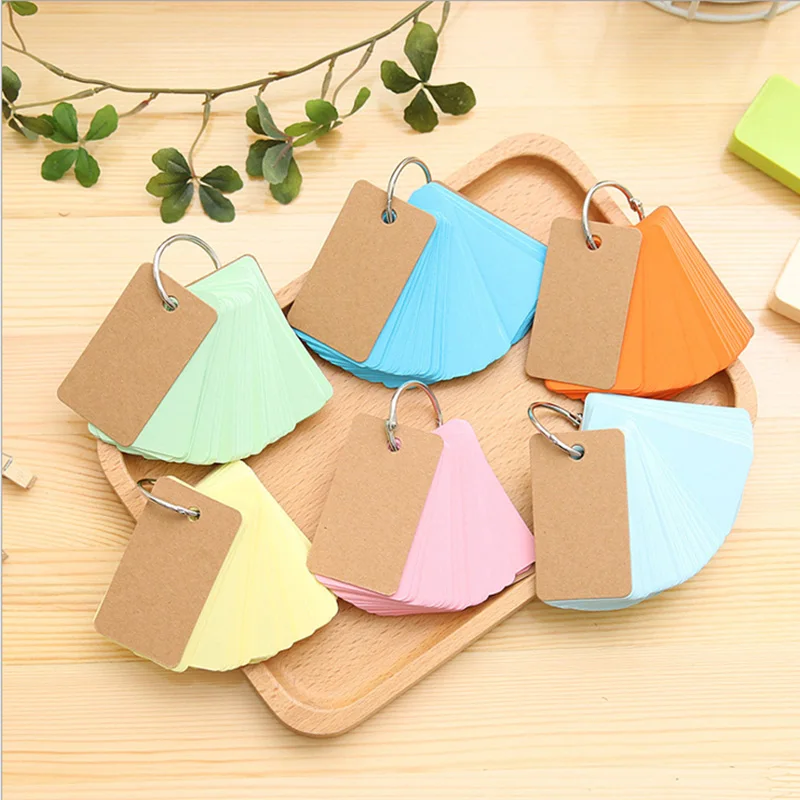 

Cute Korean creative ring buckle loose-leaf iron ring portable notepad can tear small word card
