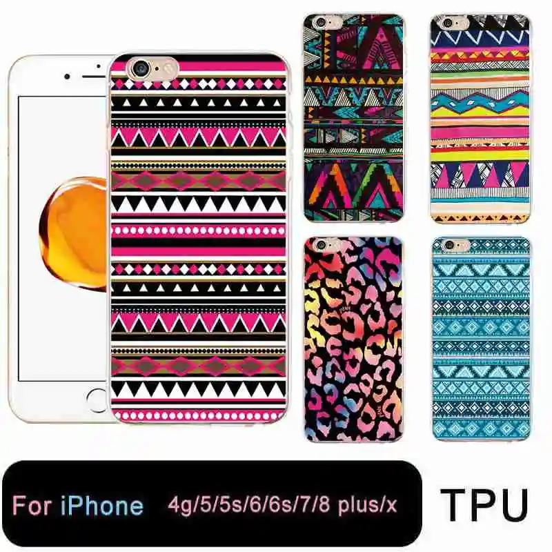 QMSWEI TPU Clear Phone Case For iPhone 6 6s 7 8plus x Soft Strip Leopard Print Painted Back Cover Free shipping 4 5se |