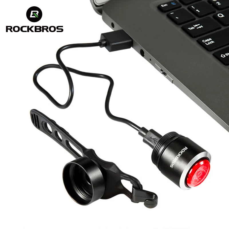 Sale ROCKBROS Waterproof Smart Bike Bicycle Light USB Rechargeable IPX5 Taillight Mini LED MTB Road Cycling Rear Lights 5 Lumens 4