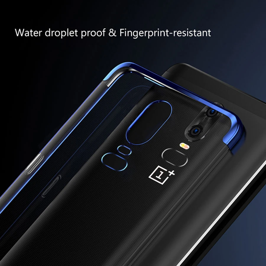 

KLOVRRD 1+6 Plating Crystal Clear Case For OnePlus 6 Cover For One Plus 6 Six Soft Silicone TPU Case Anti-knock Dirt-resistant