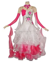 Tailor-Made Modern Waltz Tango Ballroom Dance Dress,Smooth Ballroom Dress,Standard Ballroom Dress Girls LACE DANCE DRESS B-0024