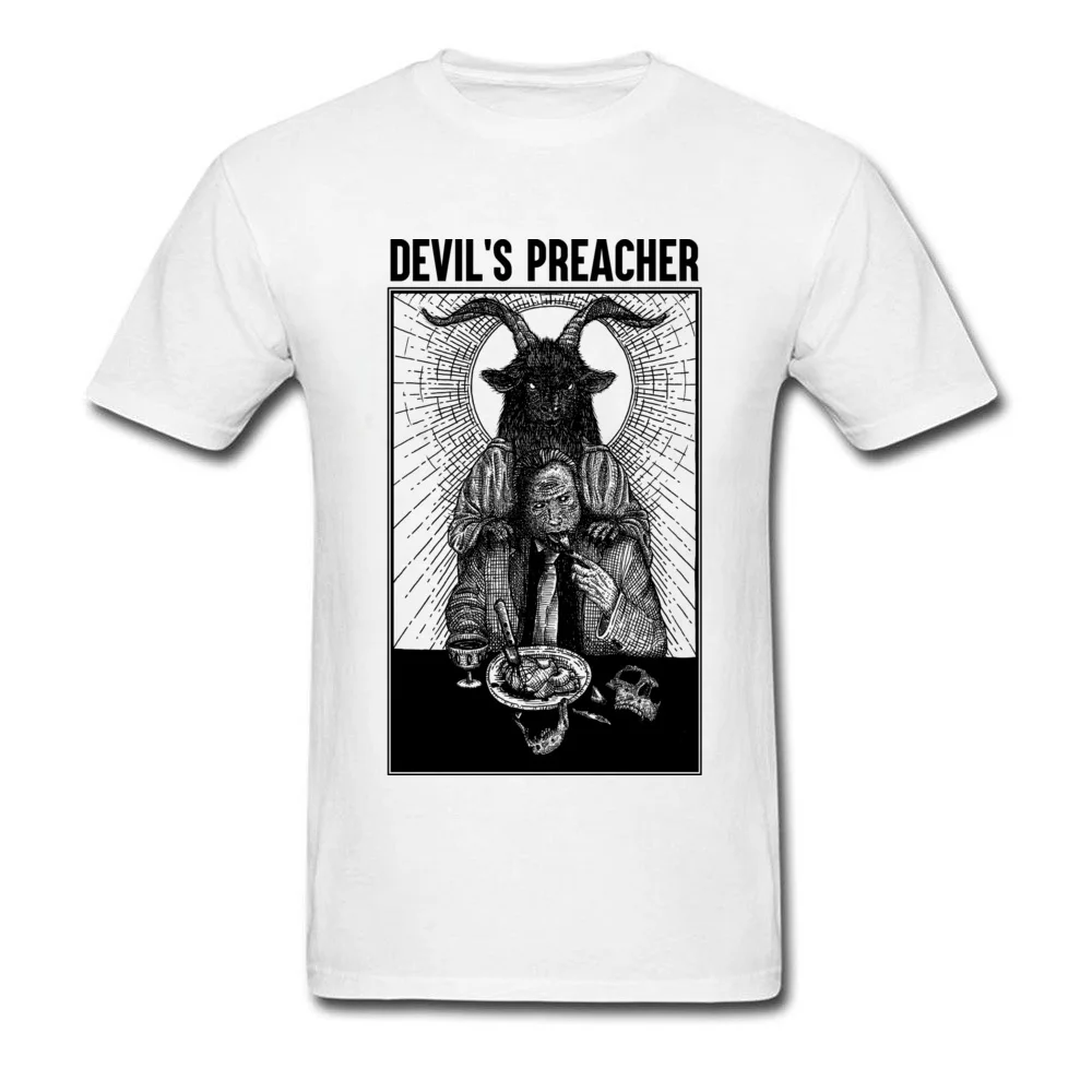 Devilss Preacher II Tops T Shirt Fashion Round Collar Casual Short Sleeve Pure Cotton Men T-shirts Casual Tops Tees Devilss Preacher II white