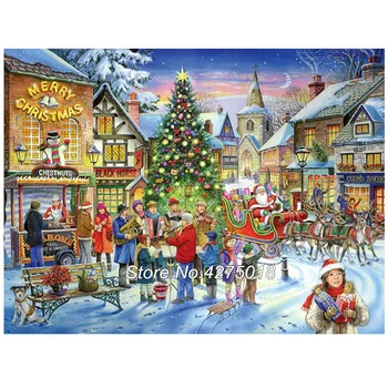 

winter snow christmas tree Diy Diamond Painting Cross Stitch Full Diamond Embroidery 5D Drill Mosaic Kit Santa Claus YG219