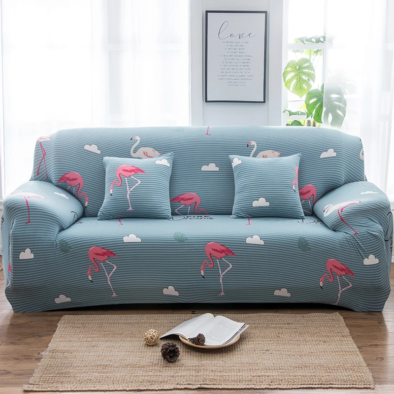 

Flamingo Printing Elastic Spandex All-inclusive Slipcovers Corner Sofa Cover Sectional Sofa Cover Stretch Protective Couch Cover